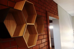 Hexaginonal Shelve Installation