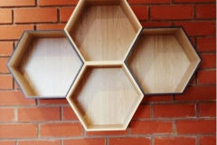 Hexaginonal Shelve Installation
