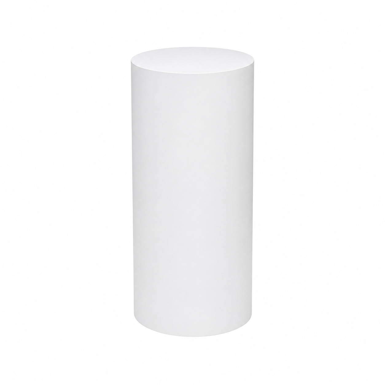 800mm Cylindrical Wooden Plinth with a smooth white painted finish, measuring 800mm high with a 400mm diameter, ideal for weddings, exhibitions and retail displays.