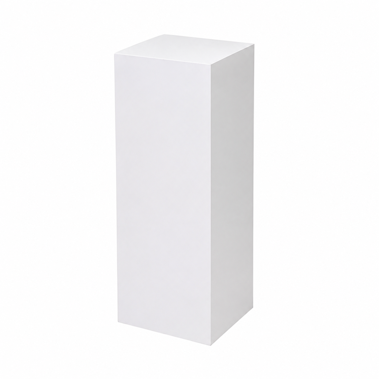 800mm Rectangular Wooden Plinth with a smooth white painted finish, measuring 800mm high with a 400mm × 400mm top, ideal for weddings, exhibitions and retail displays.