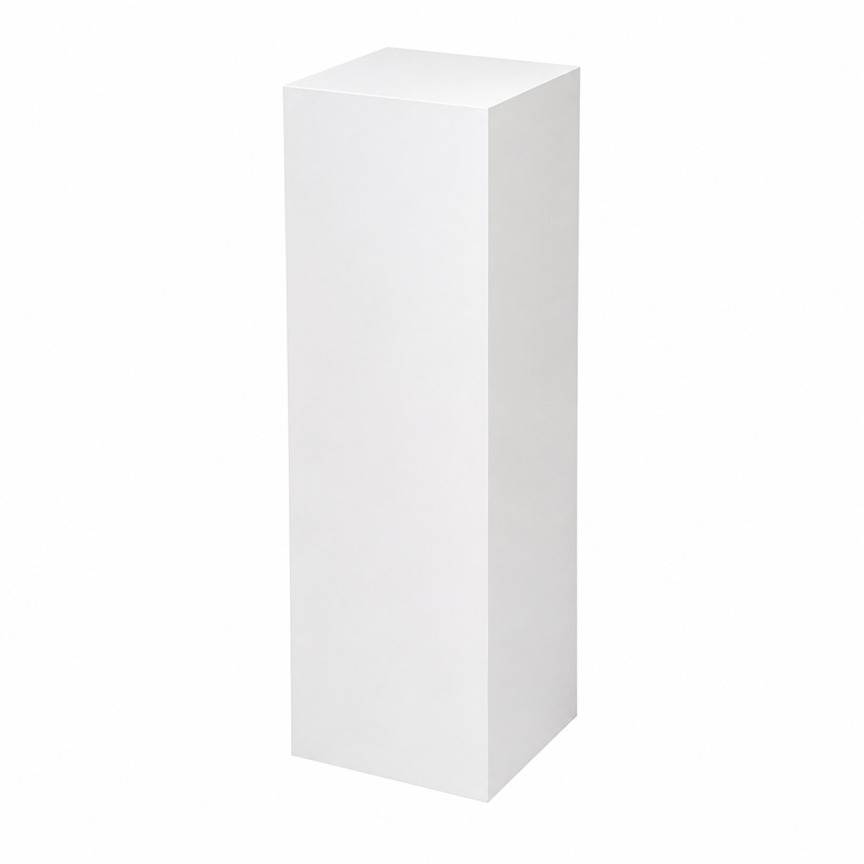 Rectangular Wooden Plinth 1000mm with a smooth white painted finish, measuring 1000mm high with a 400mm × 400mm top, ideal for weddings, exhibitions and retail displays.