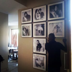 Hanging pictures on the wall