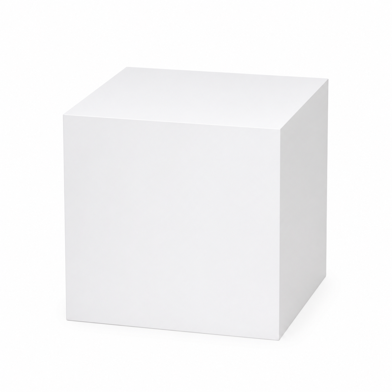400mm Rectangular Wooden Plinth with a smooth white painted finish, measuring 400mm × 400mm × 400mm, ideal for weddings, exhibitions and retail displays.